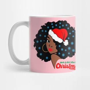 Just a Girl Who Loves Christmas, Black Woman Mug